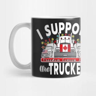 SUPPORT FOR TRUCKERS - FREEDOM CONVOY 2022 UNTIL WE ARE ALL FREE LETTERS BLACK Mug